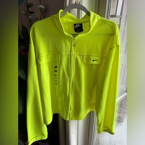NIKE - full zip track jacket - neon yellow - size 1X (womens)
